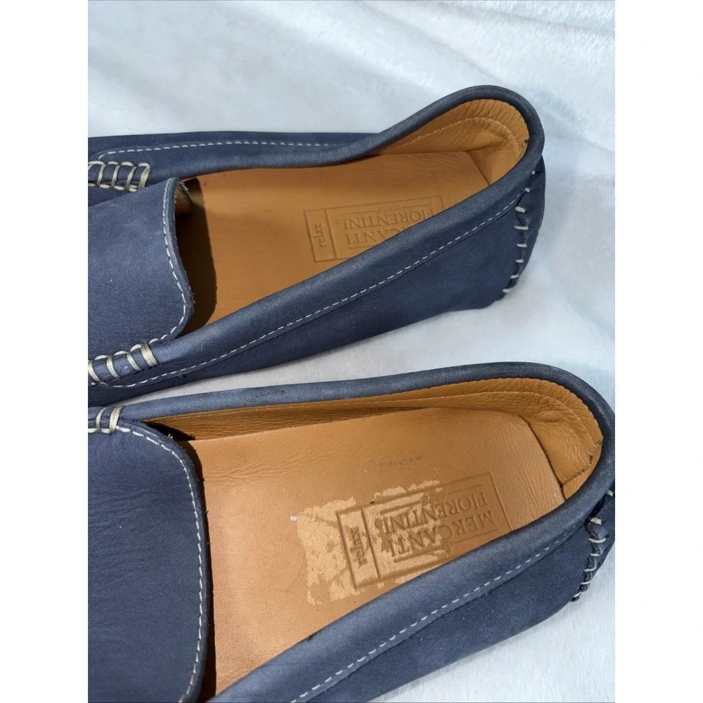 Mercanti Fiorentini Relax Men Blue Suede Driving Loafers Size 13M Travel Comfort